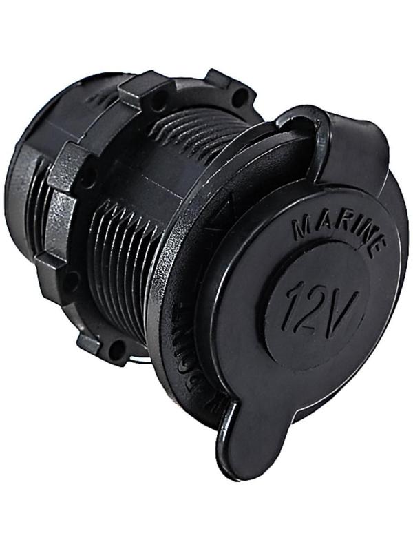 Переходник прикуривателя с влагозащитой, 12-24В, черный