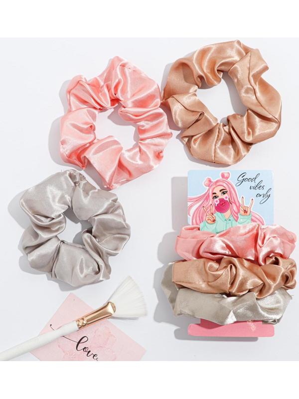 Набор атласных резинок для волос «Good vibes», 3 шт., диам. 10 см