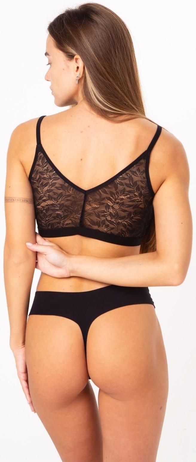 Трусы женские бесшовные стринги, цвет чёрный, размер 42-44 (M)