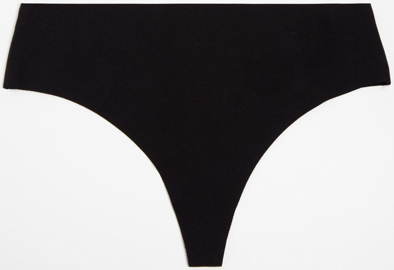 Трусы женские бесшовные стринги, цвет чёрный, размер 42-44 (M)