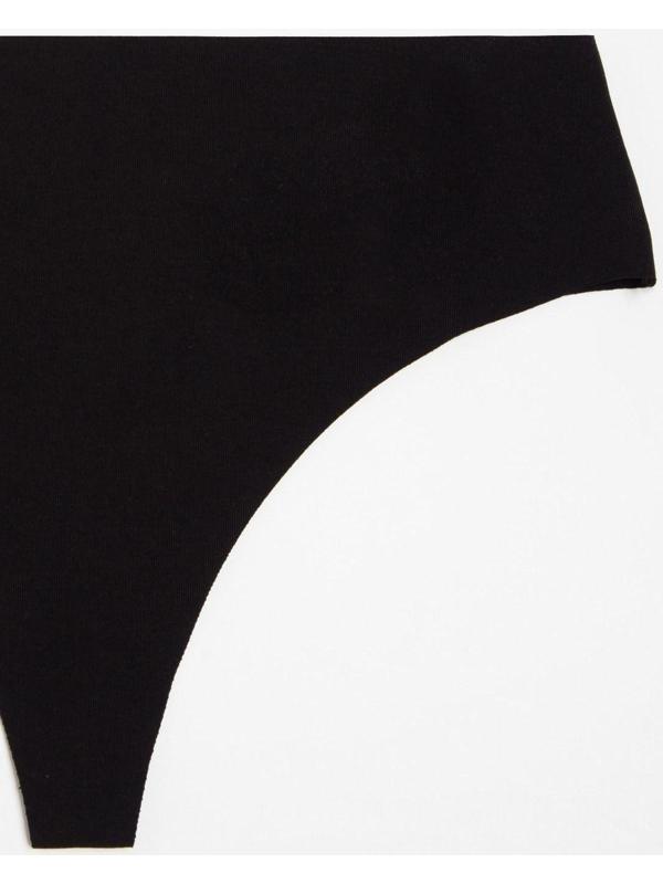 Трусы женские бесшовные стринги, цвет чёрный, размер 42-44 (M)