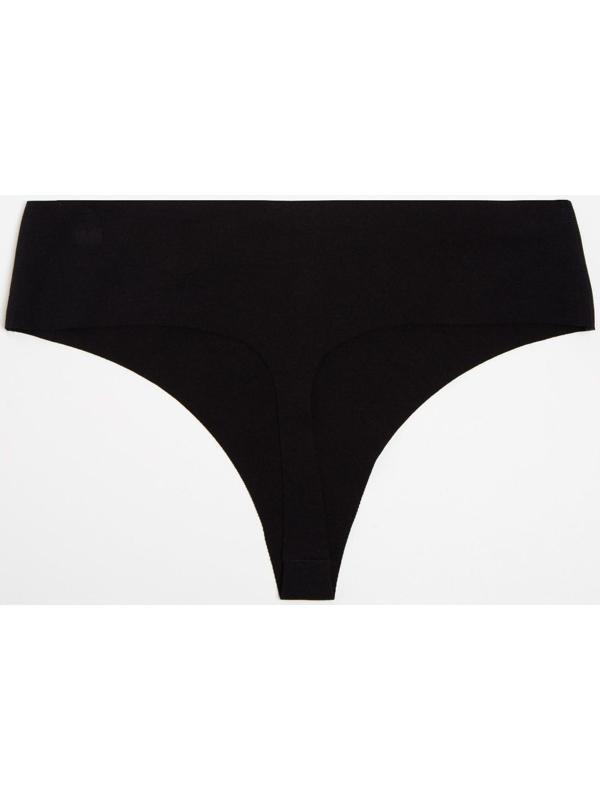 Трусы женские бесшовные стринги, цвет чёрный, размер 42-44 (M)