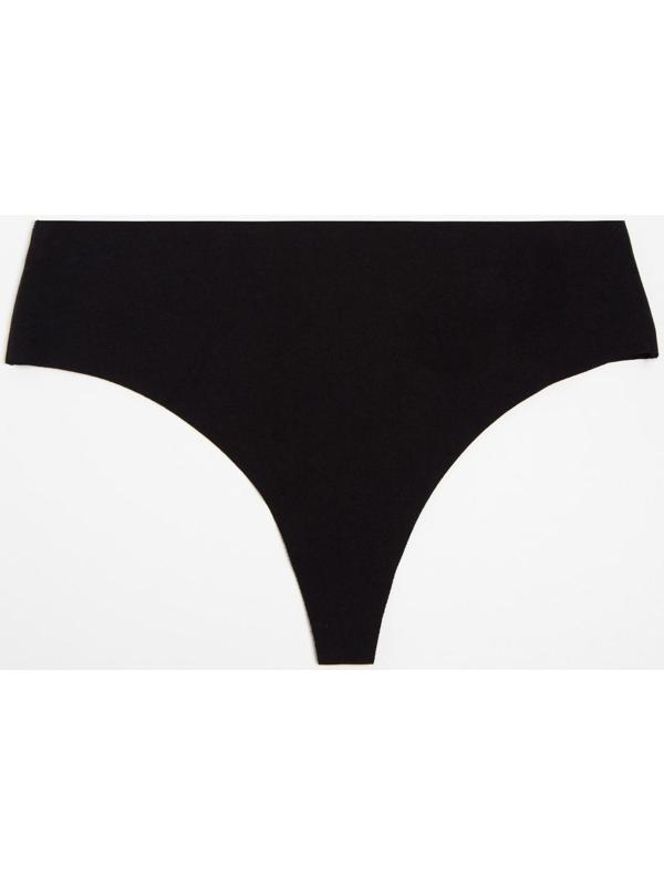 Трусы женские бесшовные стринги, цвет чёрный, размер 42-44 (M)