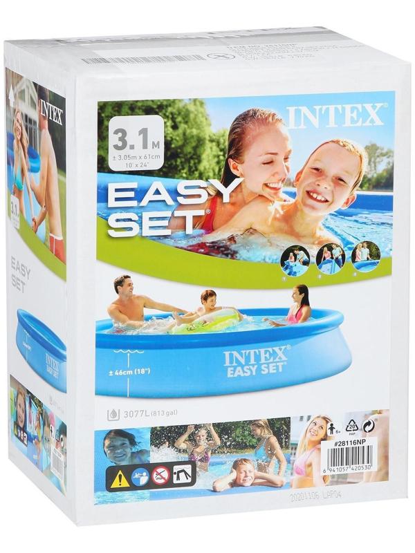 Бассейн надувной Intex Easy Set 28116, 3077 л, от 6 лет / 305 х 61 см.