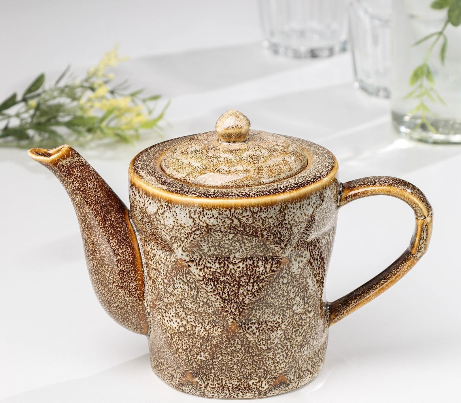 Чайник керамический заварочный «Стоун», 500 мл, цвет коричневый