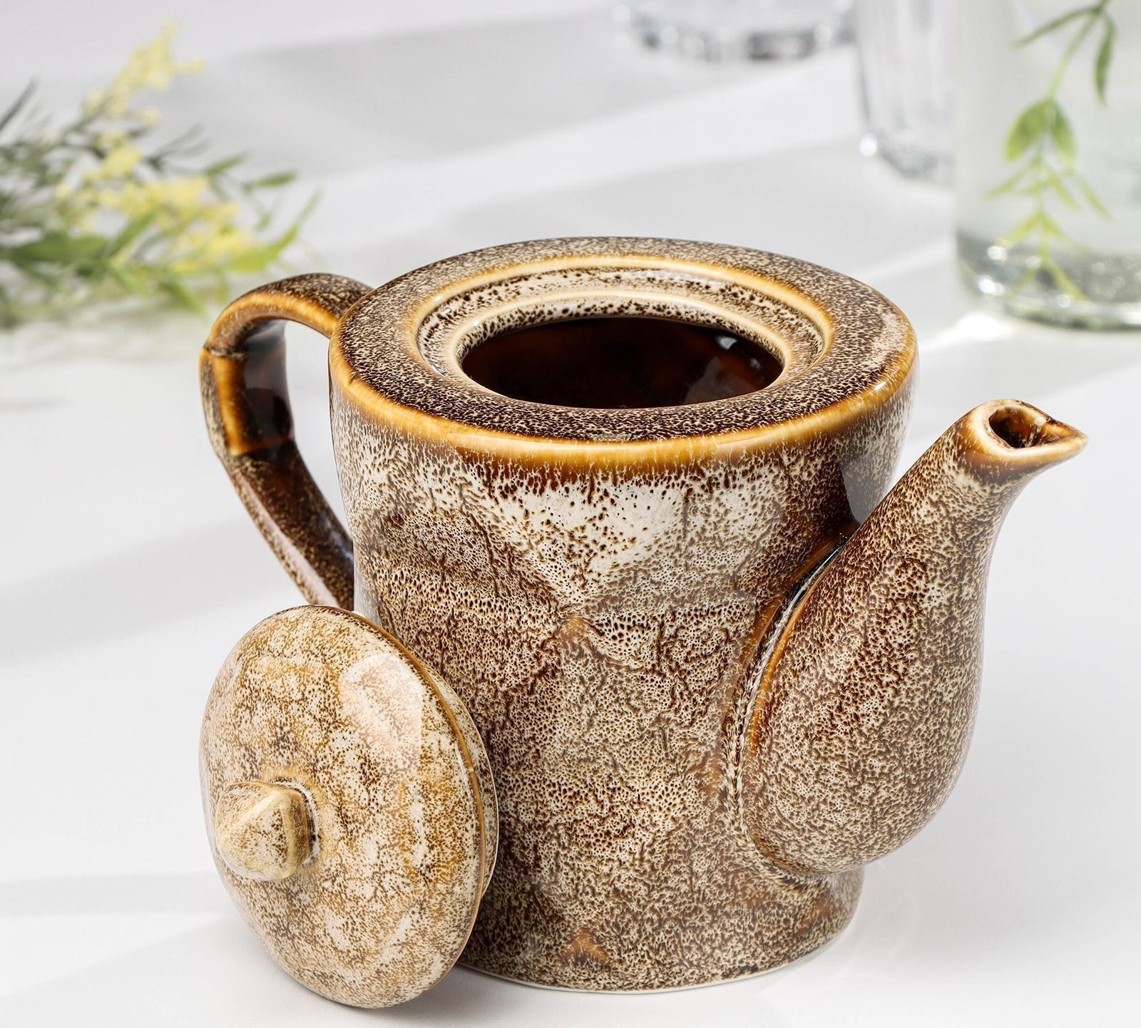 Чайник керамический заварочный «Стоун», 500 мл, цвет коричневый