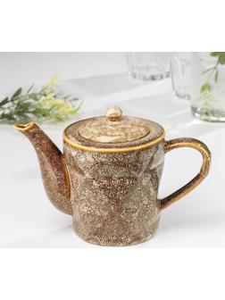 Чайник керамический заварочный «Стоун», 500 мл, цвет коричневый