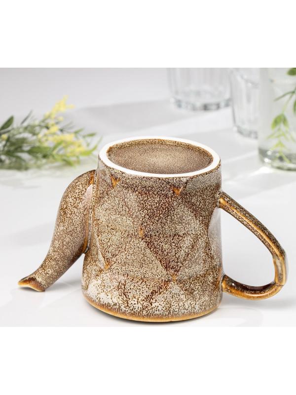 Чайник керамический заварочный «Стоун», 500 мл, цвет коричневый