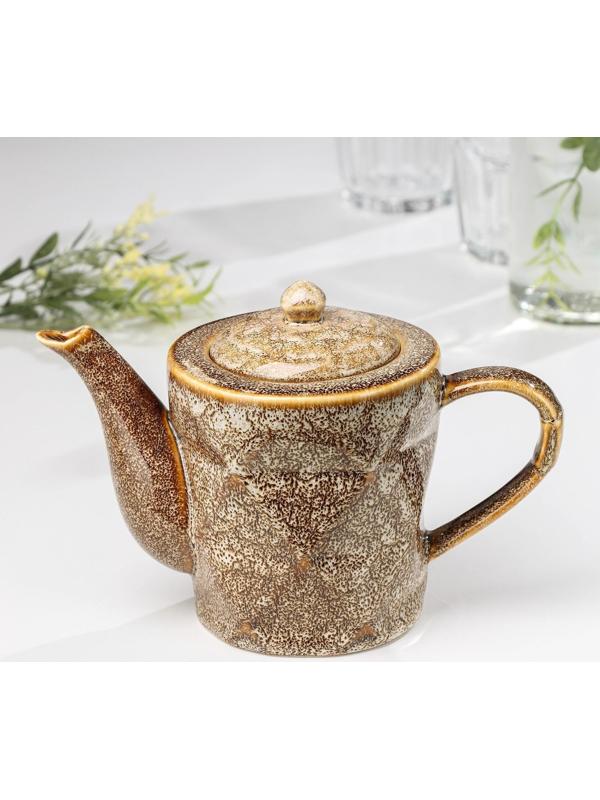 Чайник керамический заварочный «Стоун», 500 мл, цвет коричневый