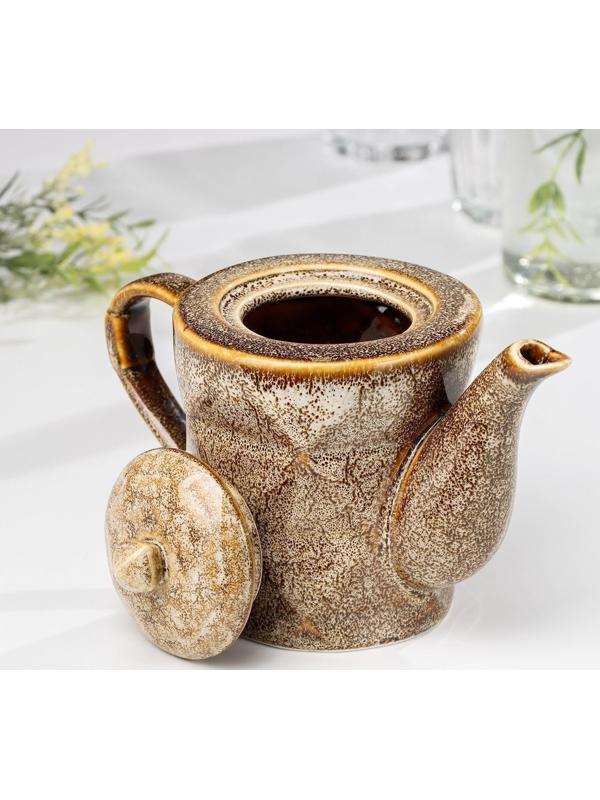 Чайник керамический заварочный «Стоун», 500 мл, цвет коричневый
