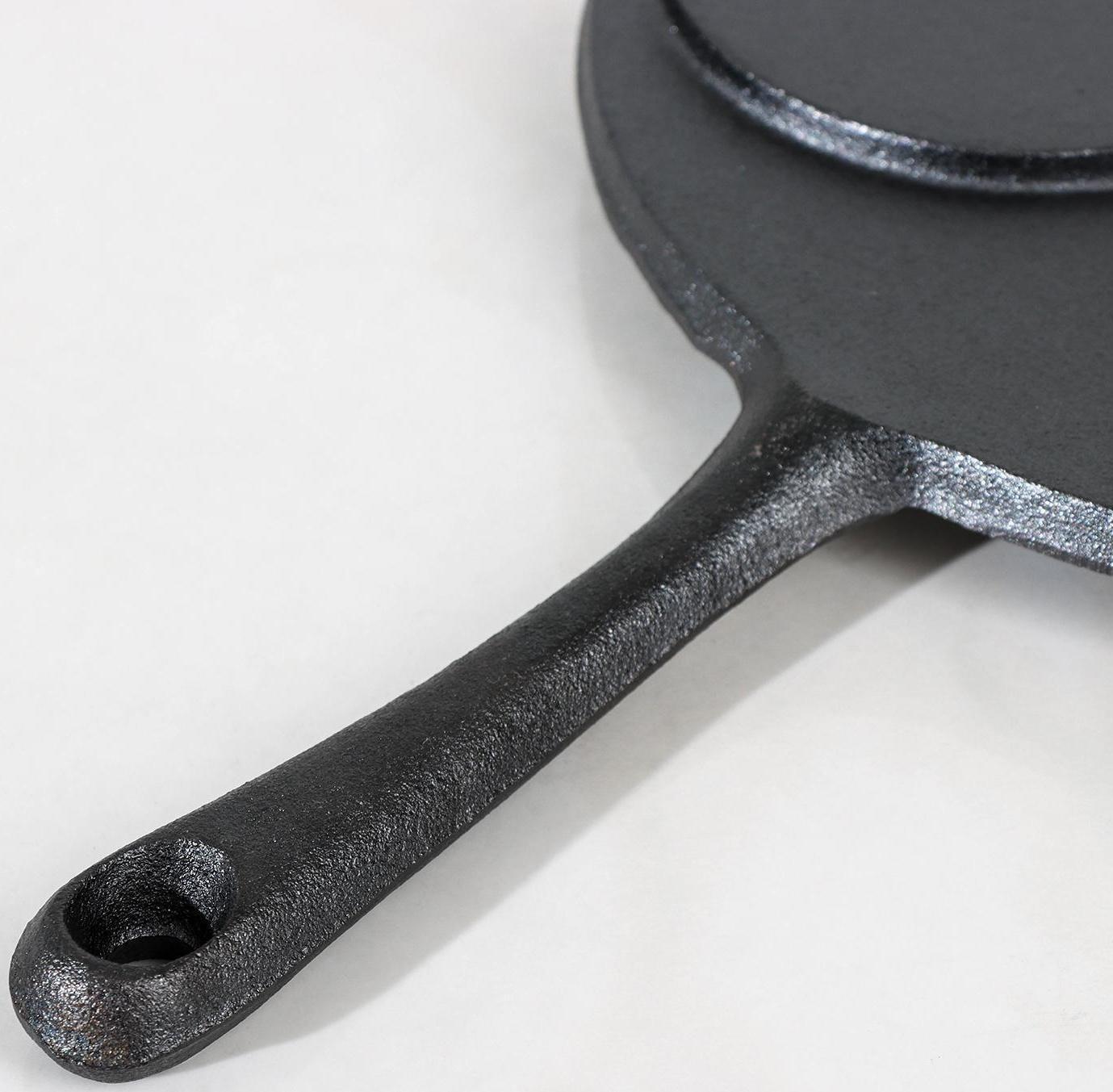 Сковорода-оладница чугунная, d=19,5 см, чугунная ручка, цвет чёрный