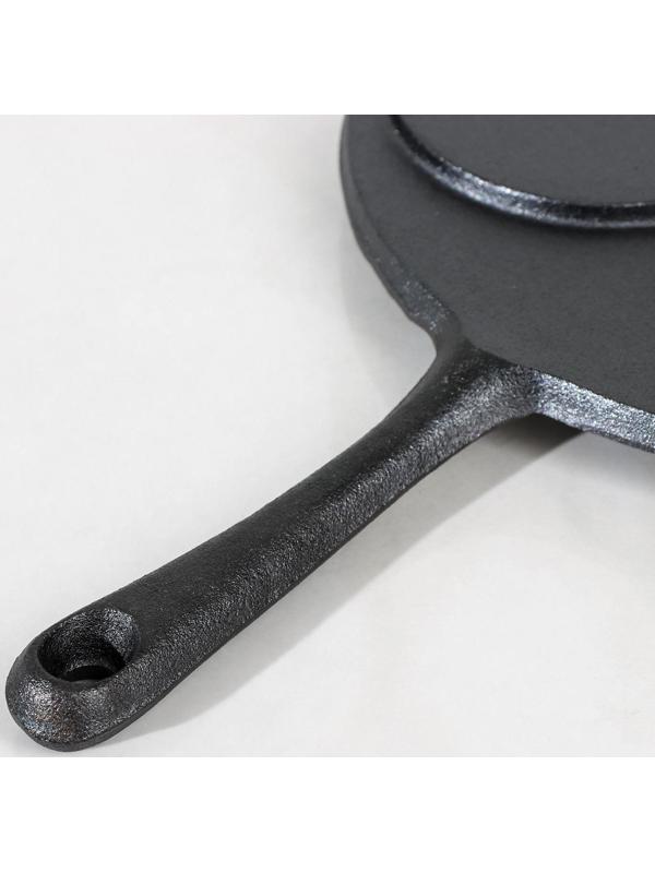 Сковорода-оладница чугунная, d=19,5 см, чугунная ручка, цвет чёрный