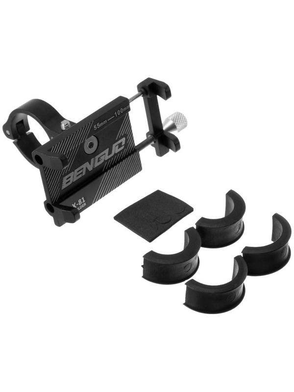 Велосипедный держатель для телефона, алюминиевый, до 185х100 мм, черный