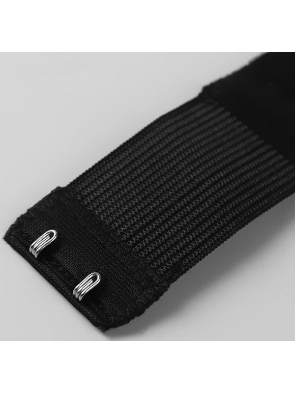 Застёжка-удлинитель для бюстгальтера, 3 ряда 2 крючка, 3,2 × 10,5 см, 5 шт, цвет чёрный