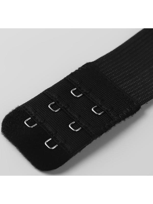Застёжка-удлинитель для бюстгальтера, 3 ряда 2 крючка, 3,2 × 10,5 см, 3 шт, цвет белый/бежевый/чёрный