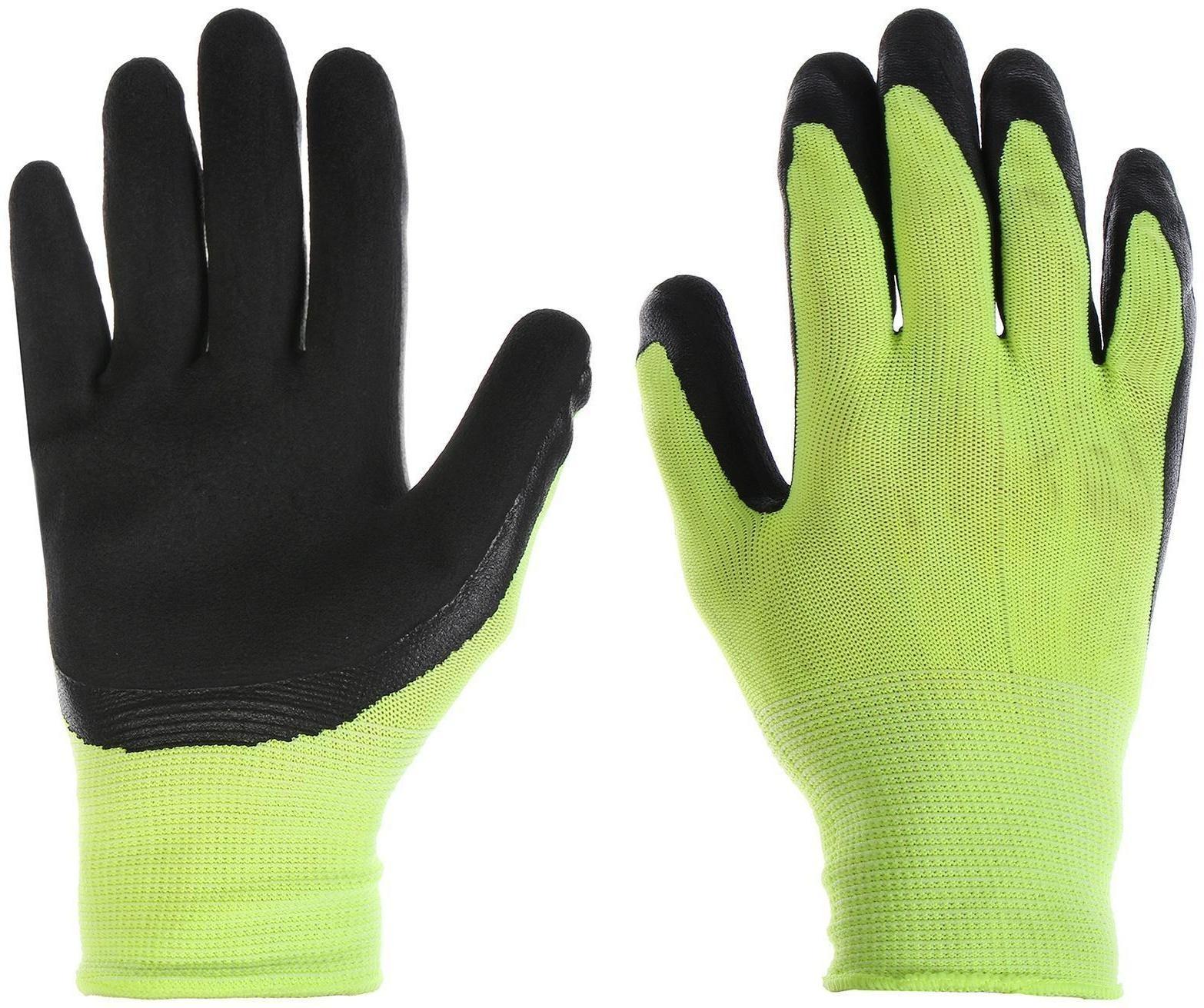 Перчатки рыболовные, резиновые, цвет лайм