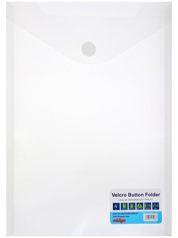 Папка на кнопке (липучке) А4, вертикальная, МИКС