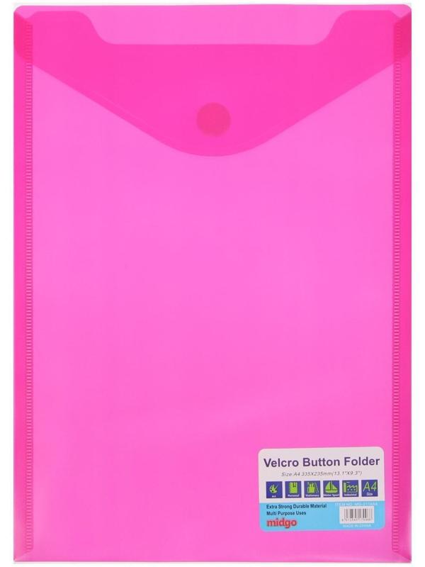 Папка на кнопке (липучке) А4, вертикальная, МИКС