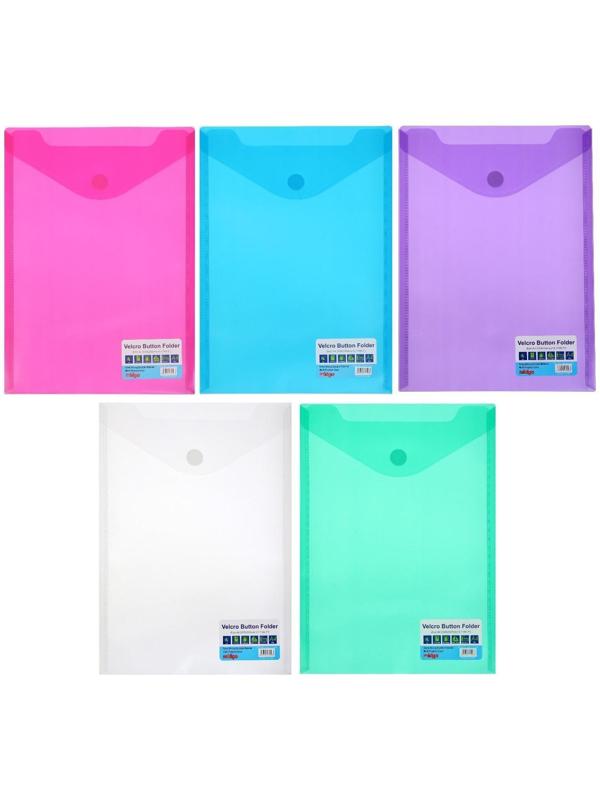 Папка на кнопке (липучке) А4, вертикальная, МИКС