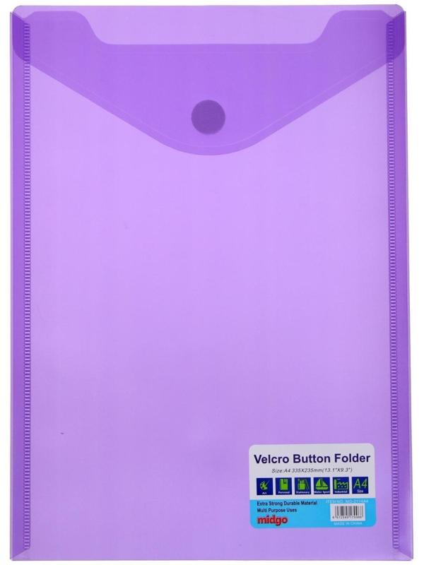 Папка на кнопке (липучке) А4, вертикальная, МИКС