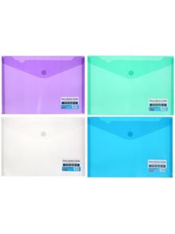 Папка на кнопке (липучке) А4, горизонтальная, МИКС