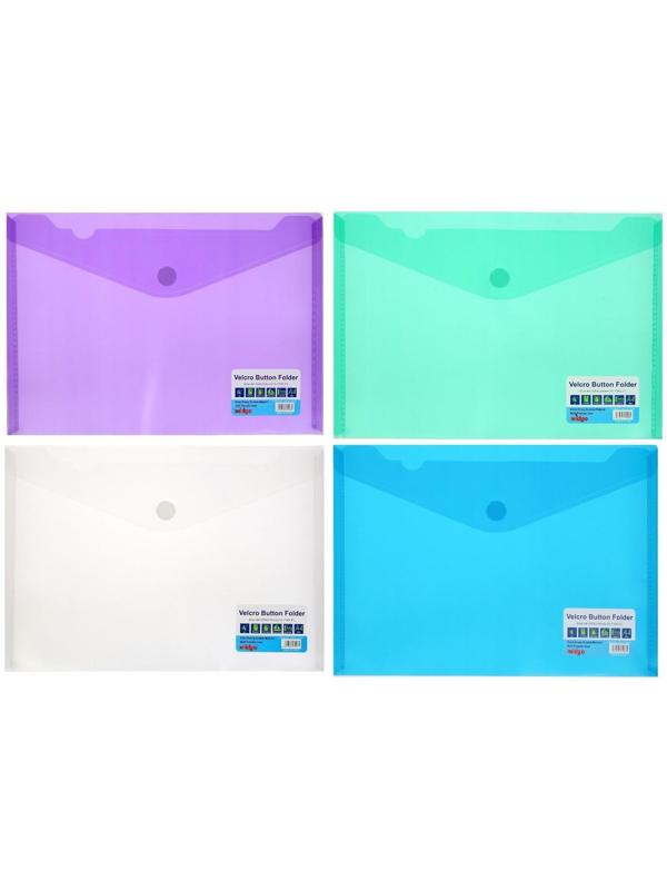 Папка на кнопке (липучке) А4, горизонтальная, МИКС