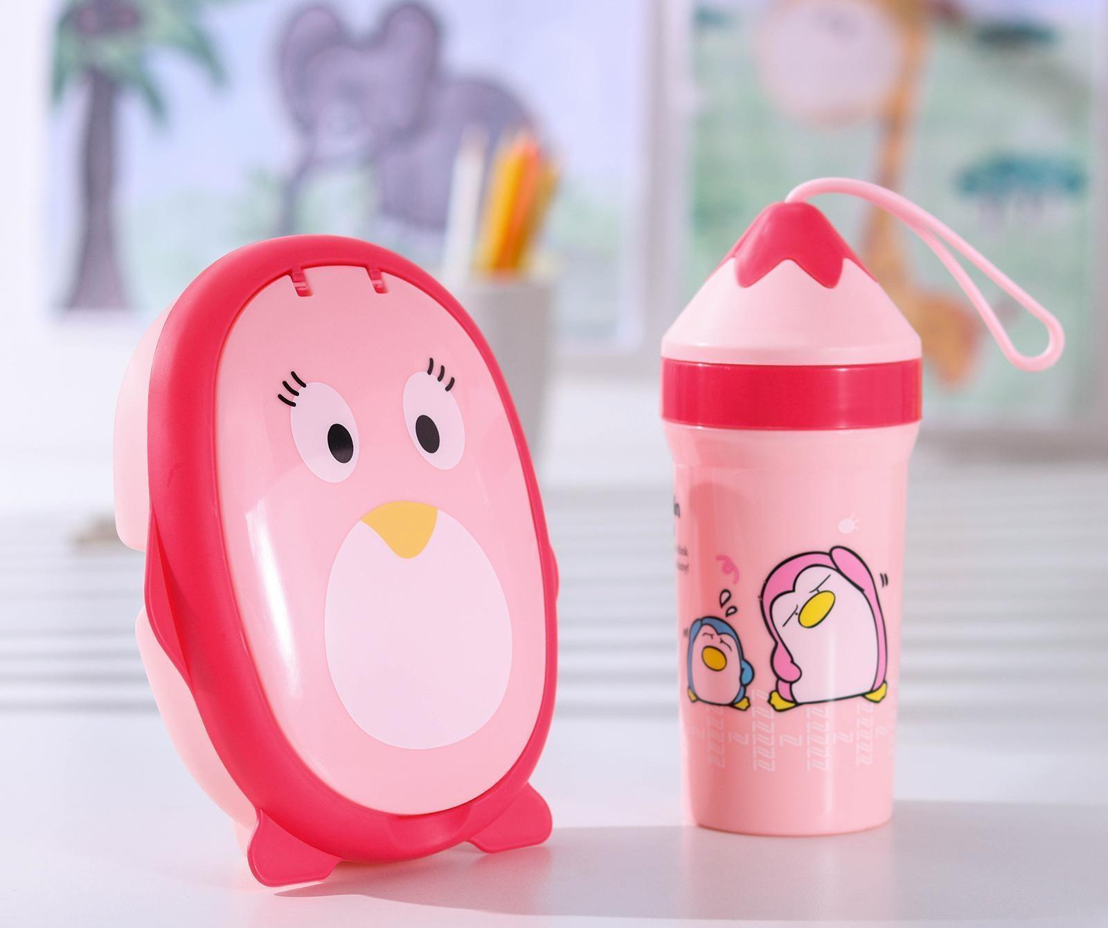 Набор «Пингви», 2 предмета: ланч-бокс, бутыль 20×18×8 см, цвет МИКС