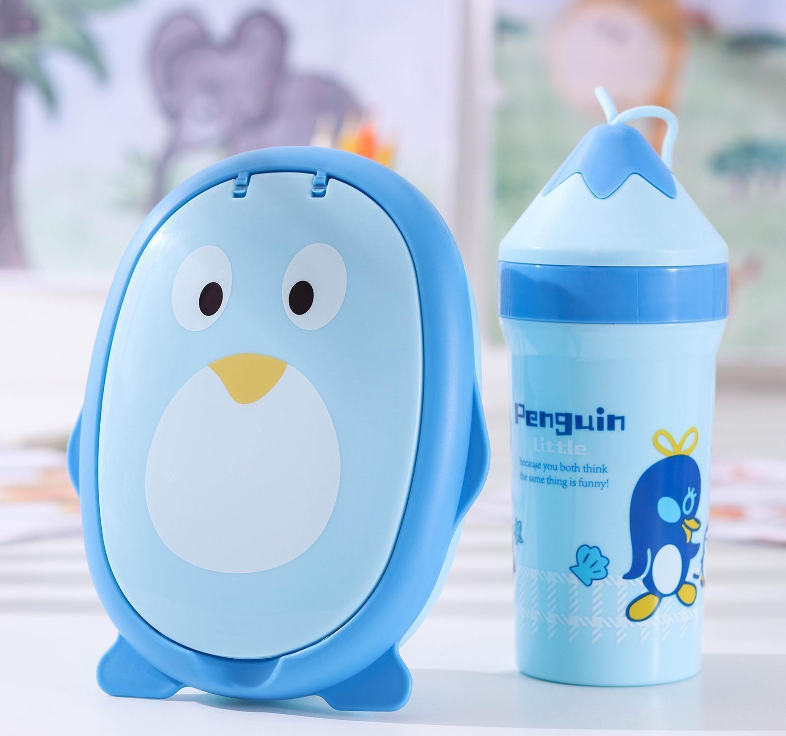 Набор «Пингви», 2 предмета: ланч-бокс, бутыль 20×18×8 см, цвет МИКС