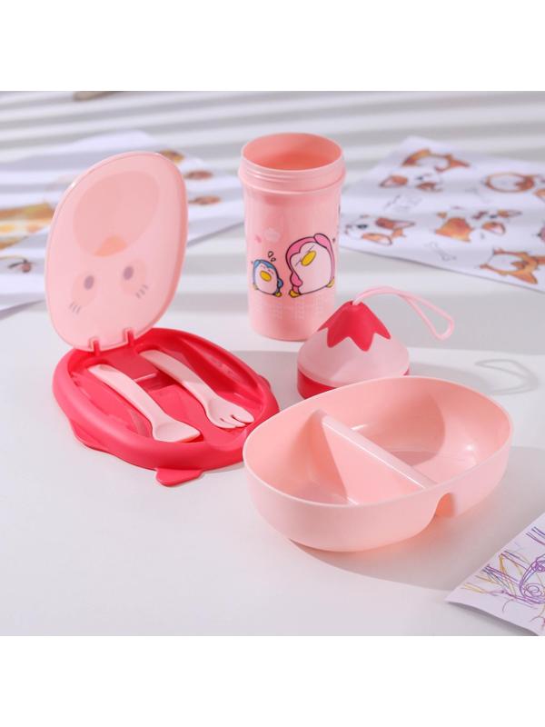 Набор «Пингви», 2 предмета: ланч-бокс, бутыль 20×18×8 см, цвет МИКС