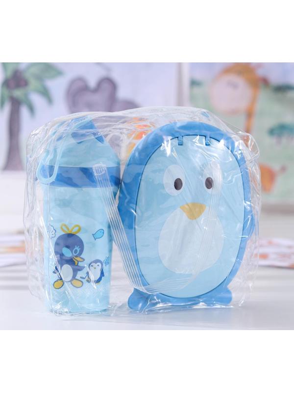 Набор «Пингви», 2 предмета: ланч-бокс, бутыль 20×18×8 см, цвет МИКС