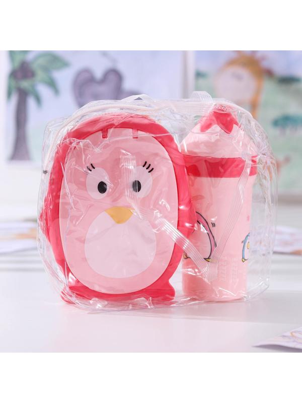 Набор «Пингви», 2 предмета: ланч-бокс, бутыль 20×18×8 см, цвет МИКС