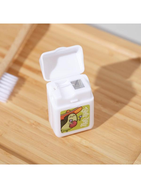 Зубная нить на подложке «Браво, Авокадо», 15 м, 6,5 х 10 см