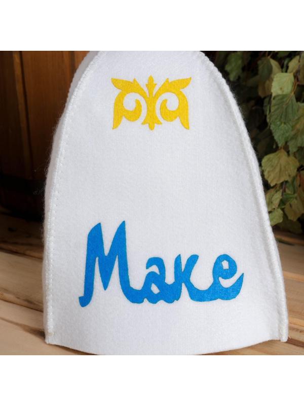 Шапка для бани с аппликацией 