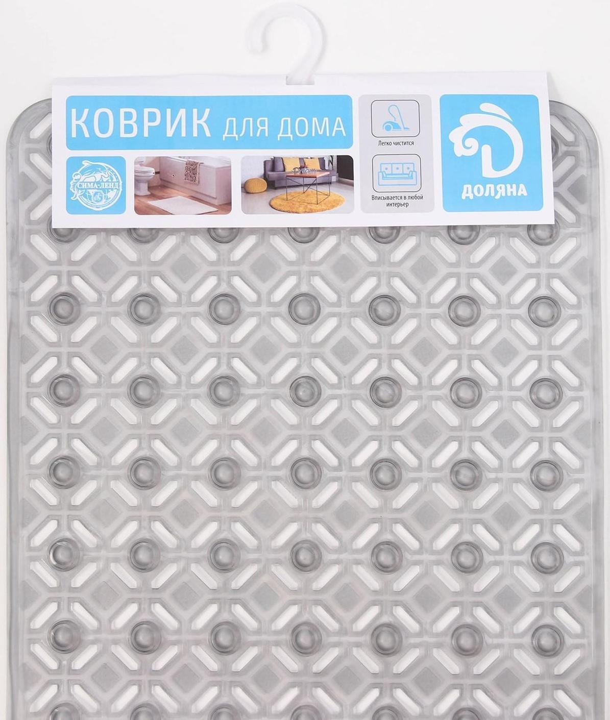 SPA-коврик для ванны на присосках Доляна «Рельеф»,37×88 см, цвет МИКС