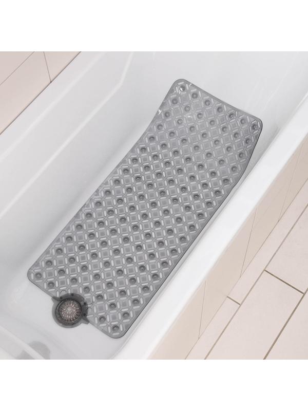 SPA-коврик для ванны на присосках Доляна «Рельеф»,37×88 см, цвет МИКС