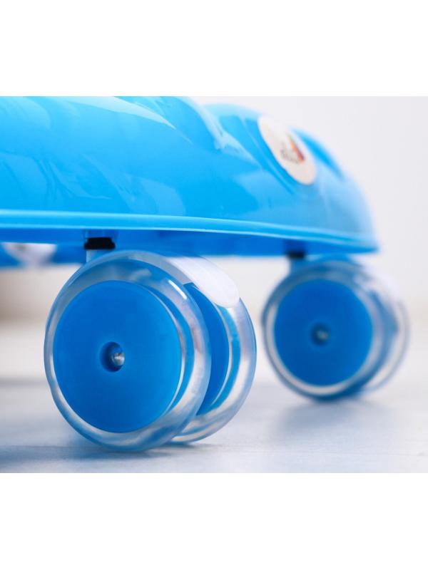 Ходунки «Мишутка», 8 силик. колес, муз., свет, игрушки, голубой