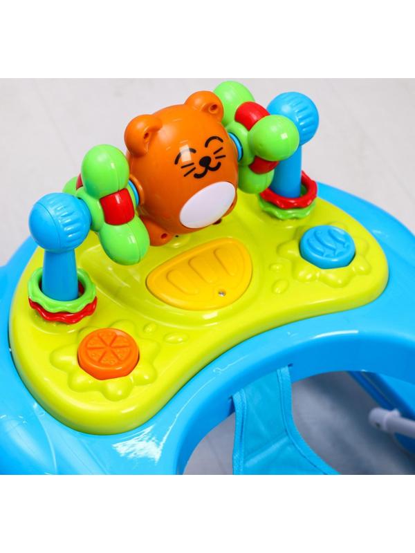 Ходунки «Мишутка», 8 силик. колес, муз., свет, игрушки, голубой