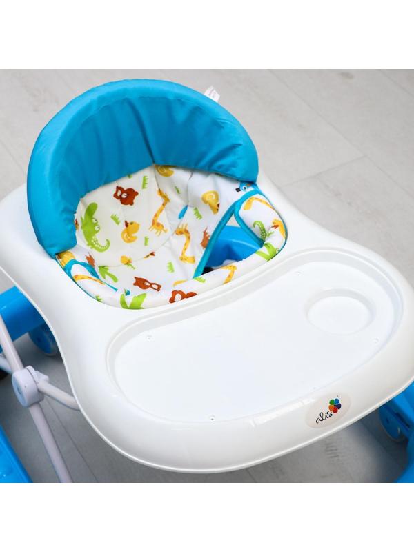 Ходунки «Улыбка», 8 силик. колес, съемная панель, муз., свет, игрушки, голубой