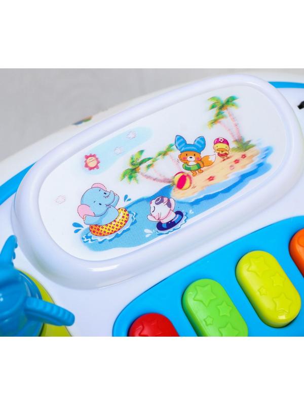 Ходунки «Улыбка», 8 силик. колес, съемная панель, муз., свет, игрушки, голубой