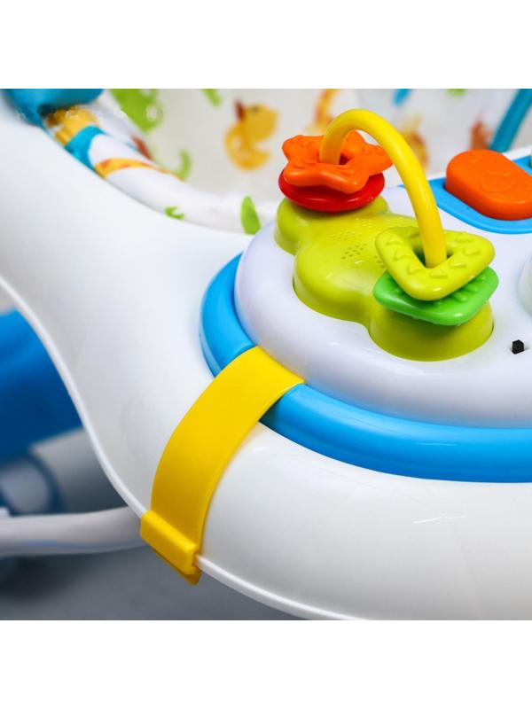 Ходунки «Улыбка», 8 силик. колес, съемная панель, муз., свет, игрушки, голубой