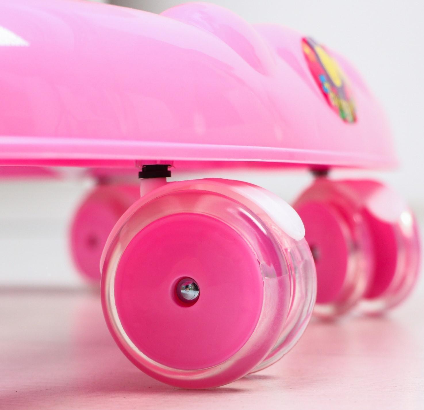 Ходунки «Улыбка», 8 силик. колес, съемная панель, муз., свет, игрушки, розовый