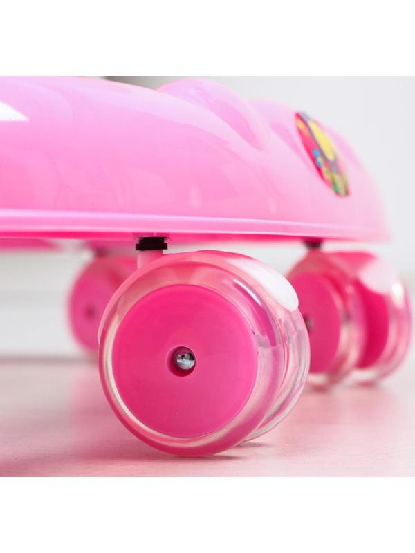 Ходунки «Улыбка», 8 силик. колес, съемная панель, муз., свет, игрушки, розовый