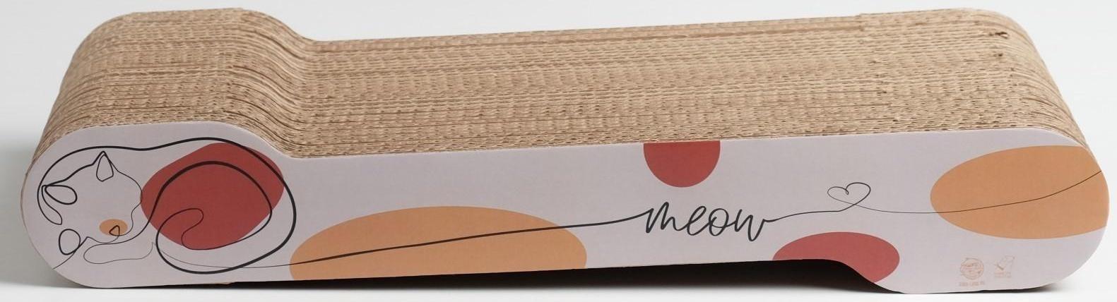 Когтеточка из картона с кошачьей мятой Meow, 45 × 18 см