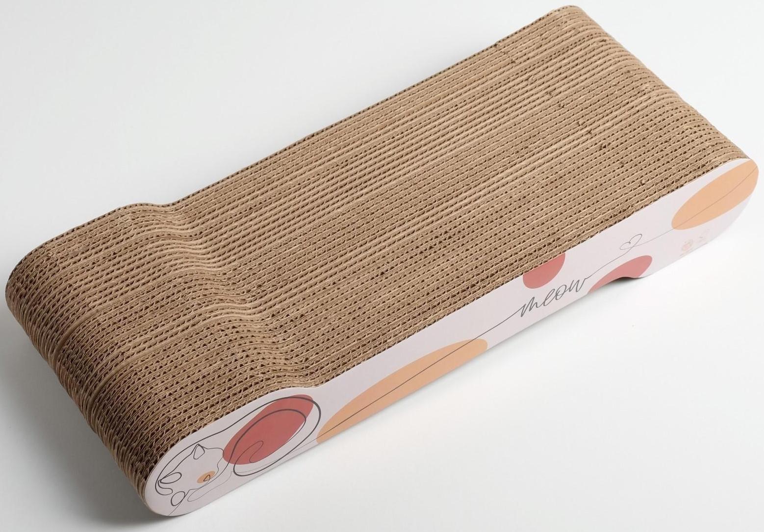 Когтеточка из картона с кошачьей мятой Meow, 45 × 18 см