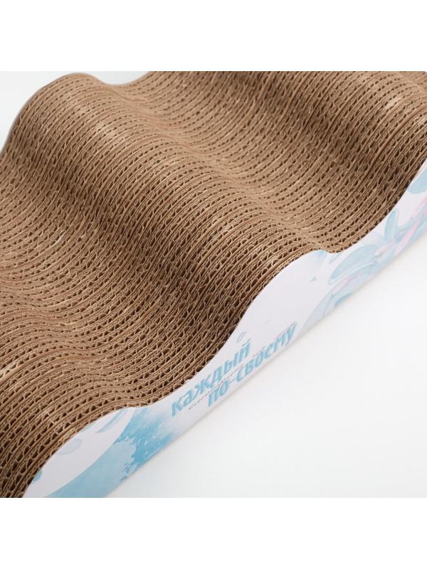 Когтеточка из картона с кошачьей мятой «Кот с рыбами», 45 × 18 см