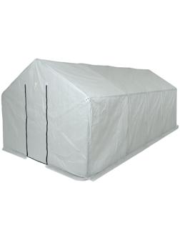 Теплица, 4.9 × 2.45 × 2.1 м, оцинкованный каркас, профиль 25 × 25 мм, спанбонд 90 г/м²