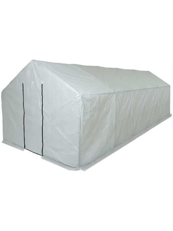 Теплица, 6.1 × 2.45 × 2.1 м, оцинкованный каркас, профиль 25 × 25 мм, спанбонд 90 г/м²