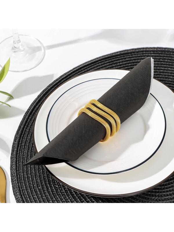 Кольцо для салфетки «Трипл», 5×4,5×2,5 см, цвет золотой