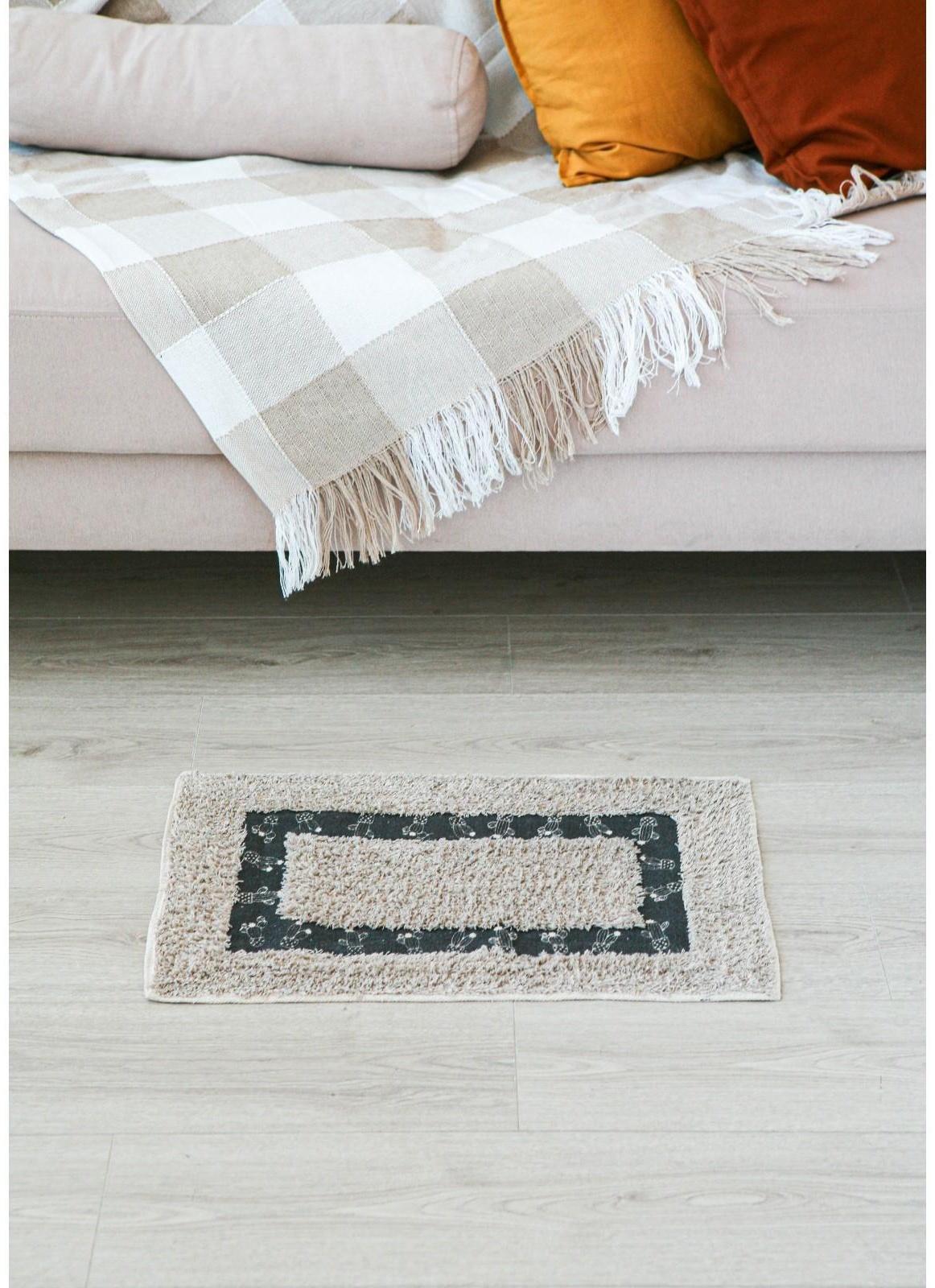 Коврик для ванной «Кактус», 40×60 см, 900 г/м2, 100% хлопок, цвет бежевый