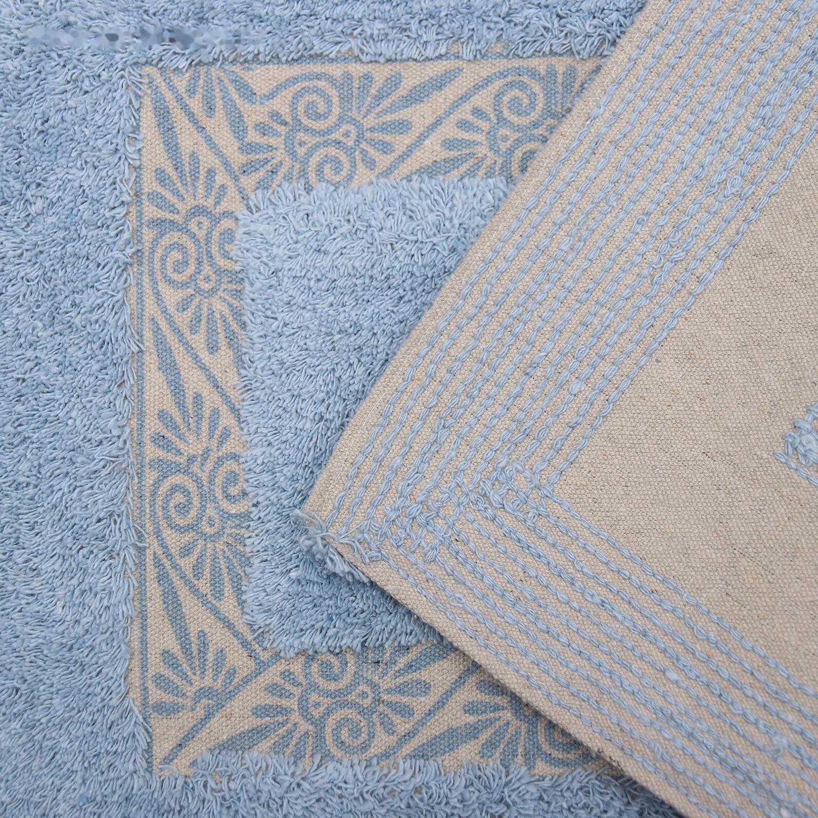 Коврик для ванной «Вензель», 40×60 см, 900 г/м2, 100% хлопок, цвет голубой